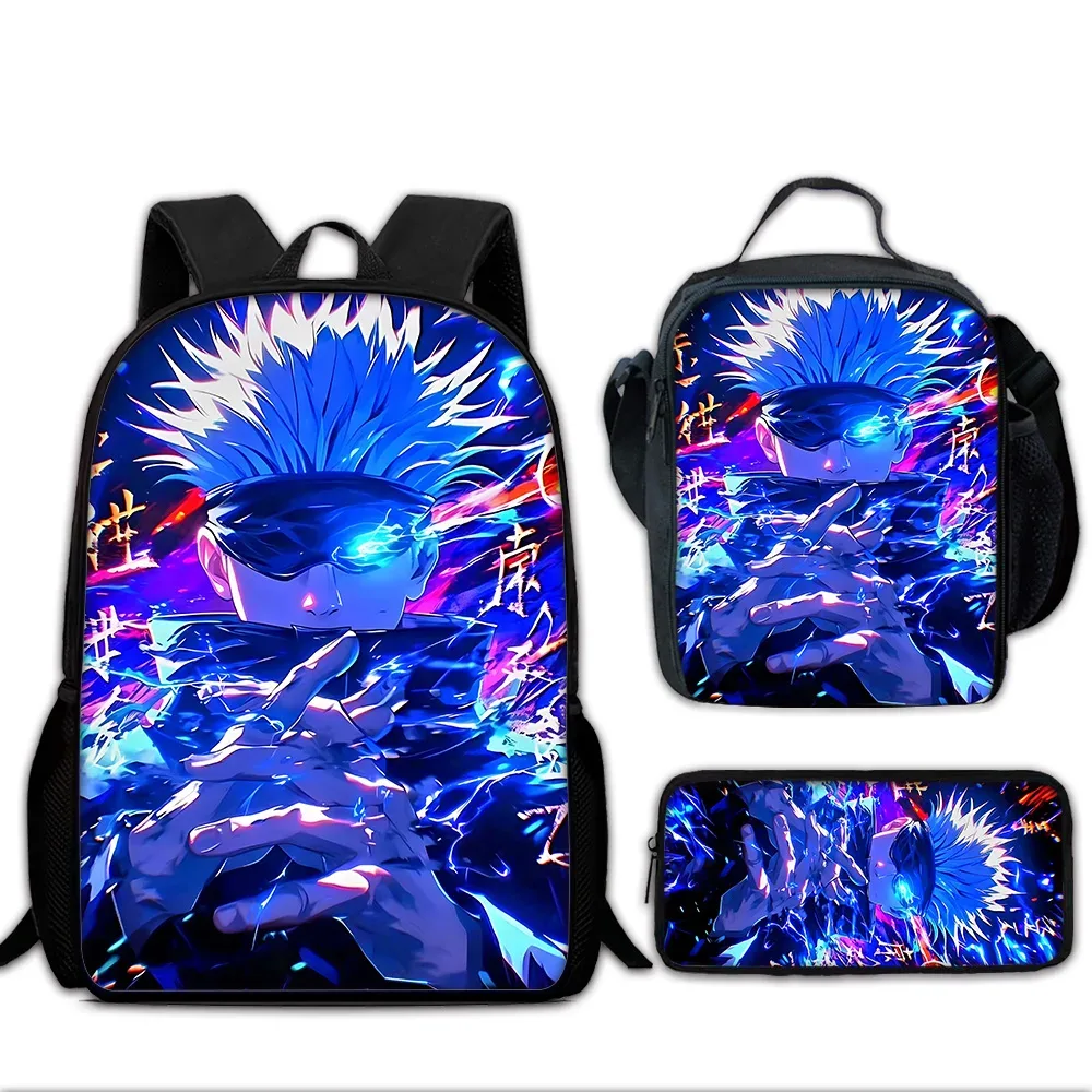 sac à dos d'école pour enfants, anime j-jujutsus k-kaisens, avec sacs à déjeuner, sacs à crayons, sacs d'école pour garçons et filles, meilleur cadeau