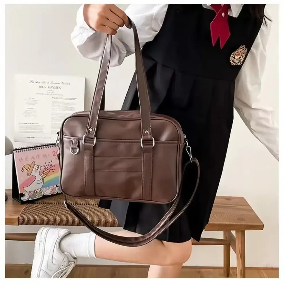 sac à bandoulière décontracté en cuir pu jk, sac à main de grande capacité de style japonais, sangle réglable, itabag pour femmes
