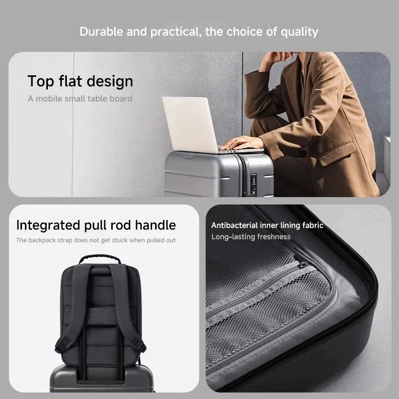 valise xiaomi mijia de grande capacité, valise de 20 pouces, valise de cabine, valise à code, coffre à bagages
