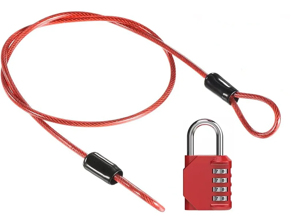 cadenas serrure tsa métallique noir chiffres blancs chaîne métallique voyage compact sécurité antirouille durabilité