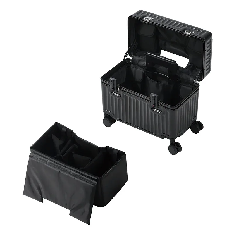 valise cabine en aluminium de 18 pouces, petite valise à roulettes adaptée aux voyages courts, aux affaires et à l'utilisation au bureau, avec roues universelles et serrure douanière.