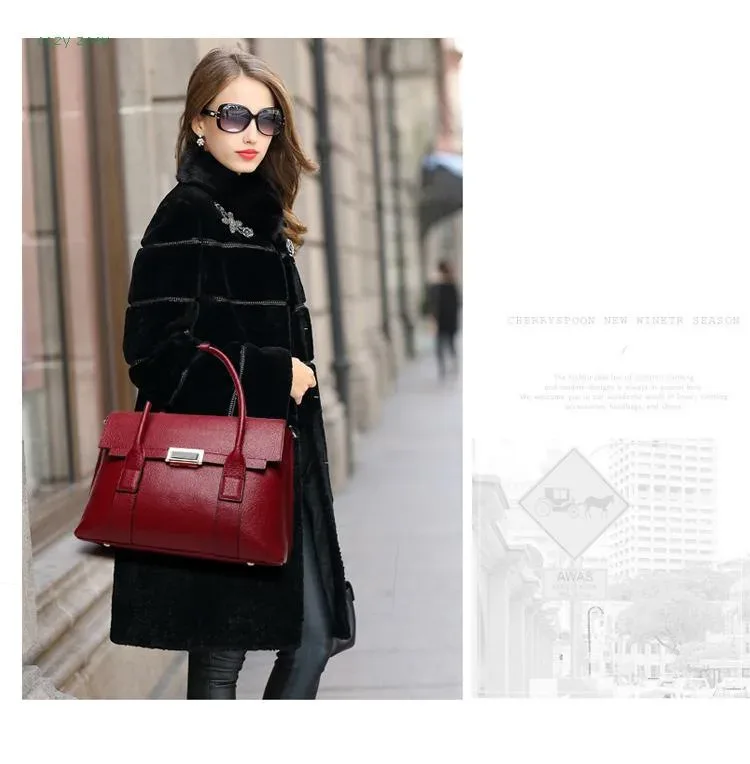 portedocuments cuirvache rouge doré poignéesupérieure formatcarré usagevoyage polyester intérieur informatique trapezoidal solide stylecommerce femmes