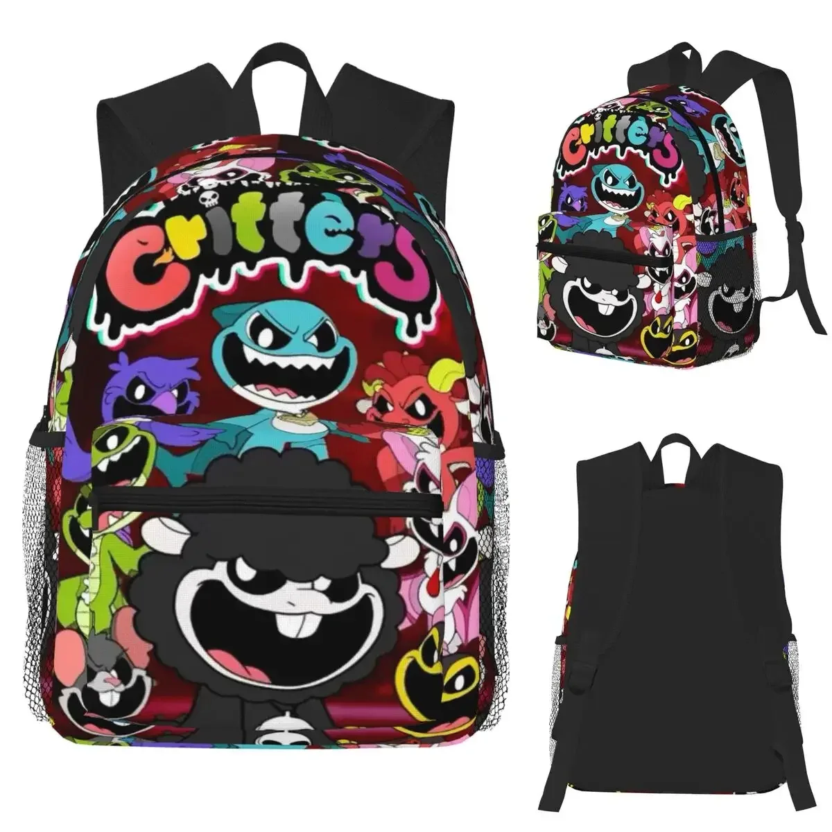 sac à dos d'étudiant avec motif de dessins animés nightmare critters, sac d'école, sac à dos de randonnée, sac de voyage pour hommes et femmes, sac à bandoulière tendance