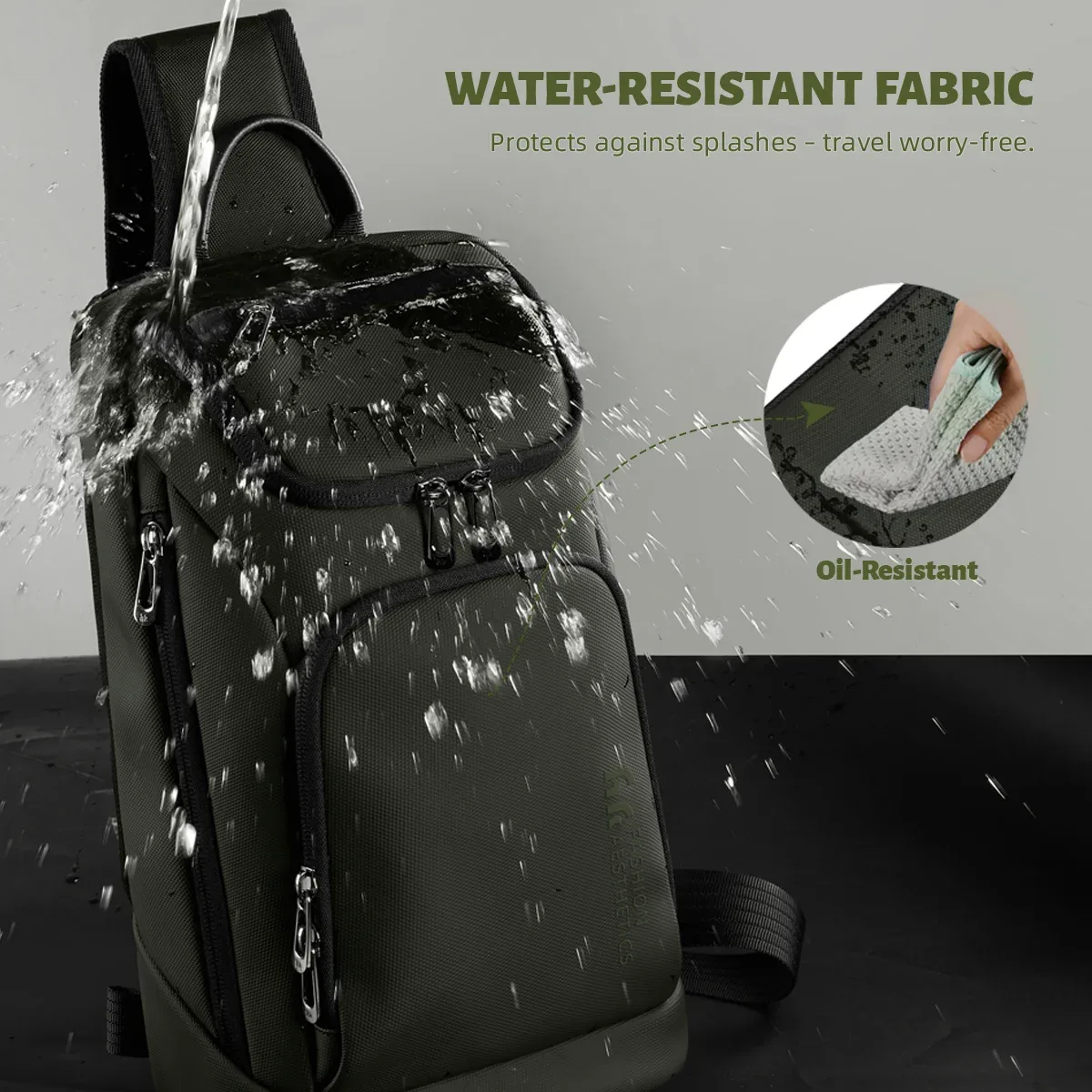 hk – sac à bandoulière multifonction pour hommes, sac à bandoulière étanche, adapté à l'ipad de 11 pouces, sac messager léger pour voyage et plein air