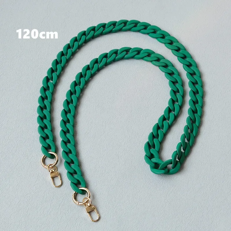 nouvelle chaîne d'accessoire de sac à main femme tendance, chaîne en résine givrée vert bonbon et bleu mat, sangle givrée pour pochette et sac à bandoulière femme
