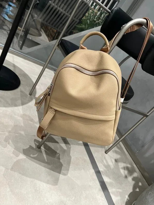 sac à dos de loisirs en cuir de vachette première couche pour femme, sac d'école blanc de grande capacité pour fille universitaire, sac de voyage commpiedmont initié