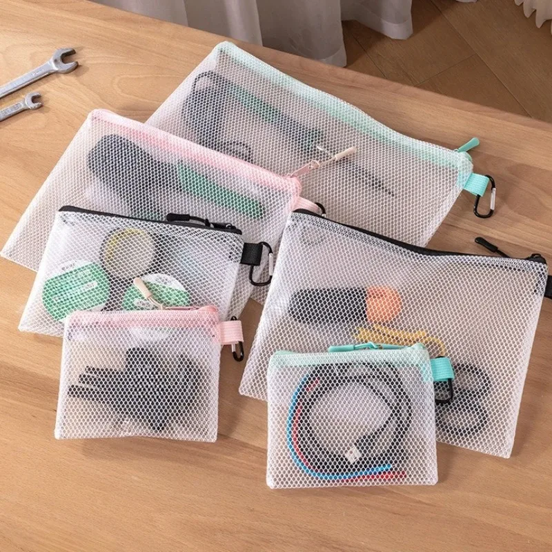 sac de rangement de maquillage transparent imperméable portable, sacs à documents, pochette pour femmes, sac de rangement pour pinceaux de maquillage, étui organisateur de cosmétiques, 1 pièce