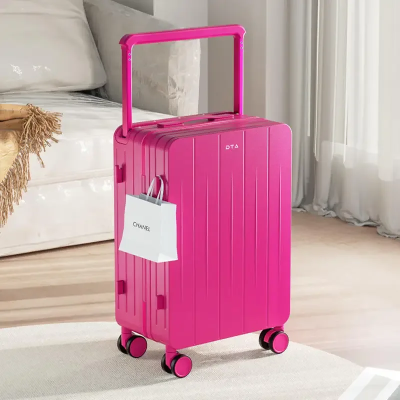 bagage femme 20 "petit boîtier de chariot nouvelle valise haute apparence niveau voyage 24 étui en cuir rose clair