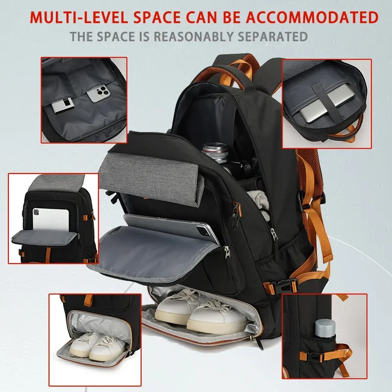 sac à dos de voyage pour l'extérieur, sac à dos de camping imperméable de 50 l pour femmes et hommes, sac à dos avec compartiment pour chaussures