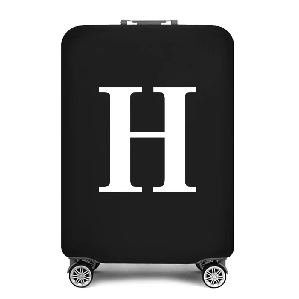 housse de protection pour bagages, housse de protection pour valise de 18 à 28 pouces, accessoires de voyage, 26 lettres blanches imprimées, housse anti-poussière élastique
