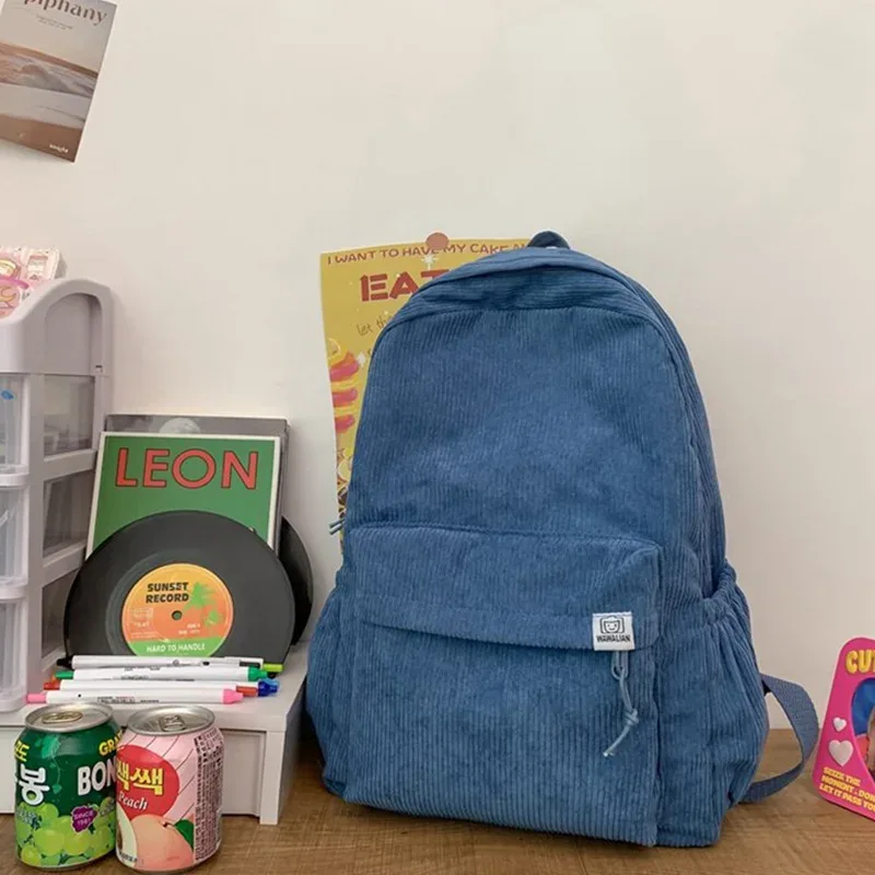 sac à dos personnalisé de grande capacité avec nom personnalisé, sac d'ordinateur de voyage de loisirs pour étudiants, sac en velours côtelé solide pour documents