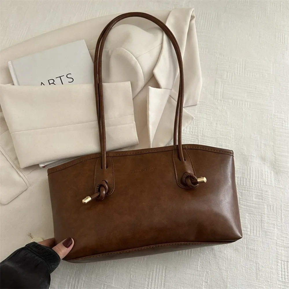 y2k tendance grande capacité travail sac à bandoulière couleur unie simple dame sacs à main en cuir pu sac fourre-tout femmes femme