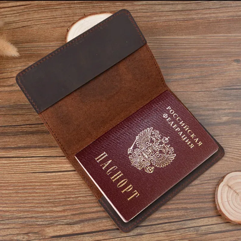 couverture de passeport russe, couverture gravée pour passeport de voyage, porte-passeport en cuir personnalisé