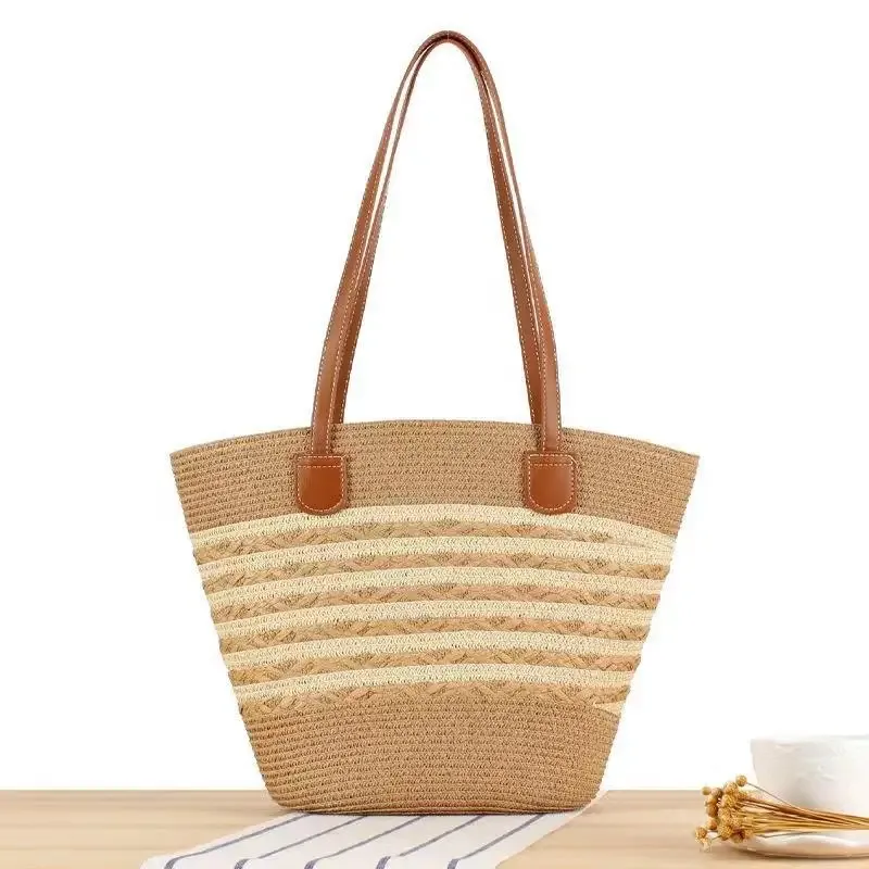 sac à bandoulière en paille inswind pour femmes, grande capacité, pour la plage, les voyages, les vacances, l'usage quotidien, le shopping, les trajets domicile-travail et les courts séjours