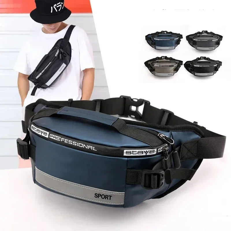 ceinture antivol de grande capacité pour hommes, sacs de taille ajustés, sac à bandoulière multifonctionnel en nylon, sac banane de poitrine, 2024