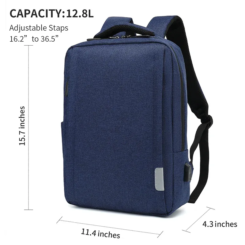 femmes hommes oxford simple sac à dos 16 pouces pochette d'ordinateur collège école étudiant livres sacs étanche usb charge voyage sacs à dos