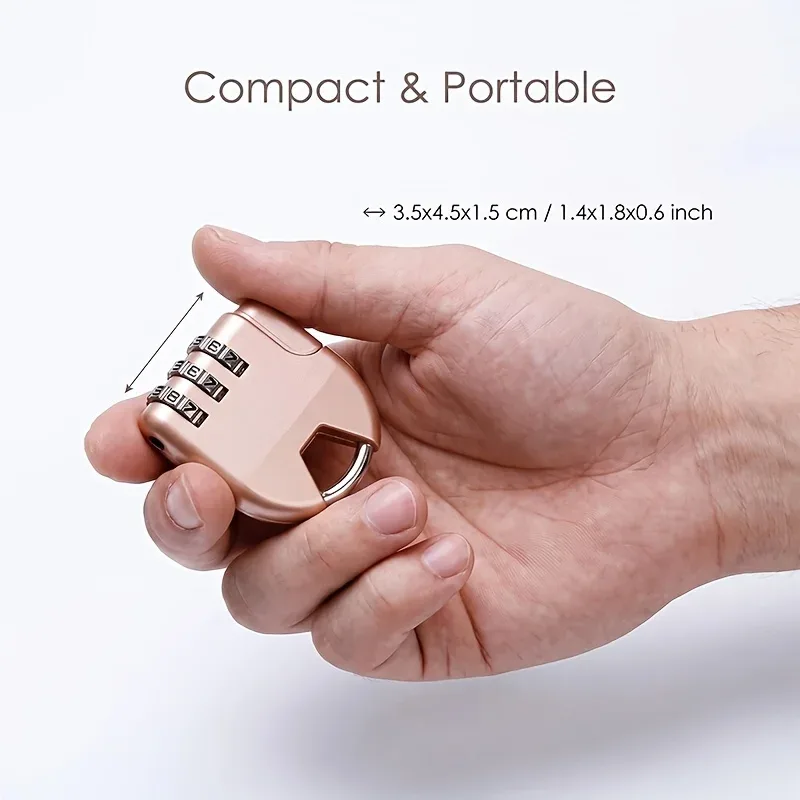 Cadenas Antivol Portable Combinaison Trois Chiffres ABS Vert Sécurité Valise Casier Boîte Rangement Scolaire Usage Voyage