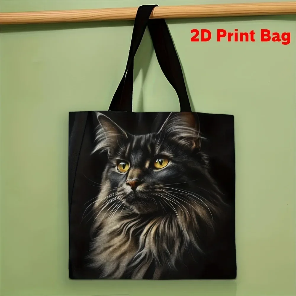 maine coon cat tote bag sac à main en polyester élégant et durable avec imprimé chat élégant pour les sacs à bandoulière shopping et errands