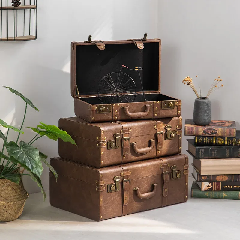 valise vintage de style rétro européen, petite valise de voyage, accessoire de photographie portable, sac à main, bagage classique