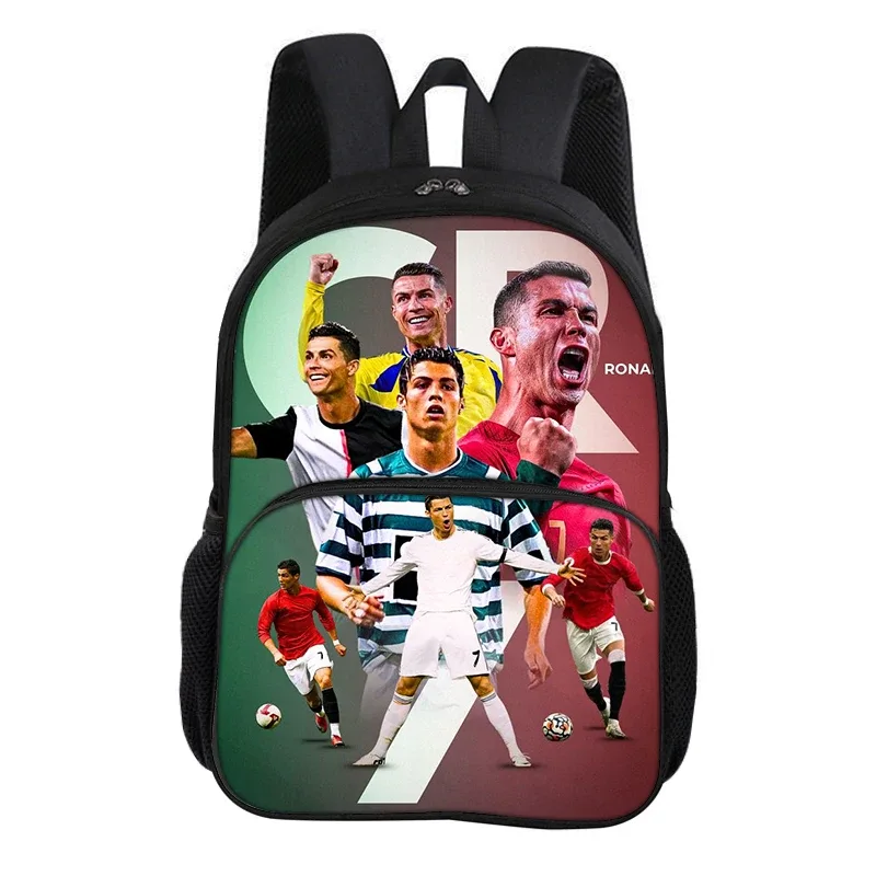 sac à dos ronaldo avec poche avant, sac d'école pour étudiants, star du football cr, sac de sport, sac de voyage, grande capacité