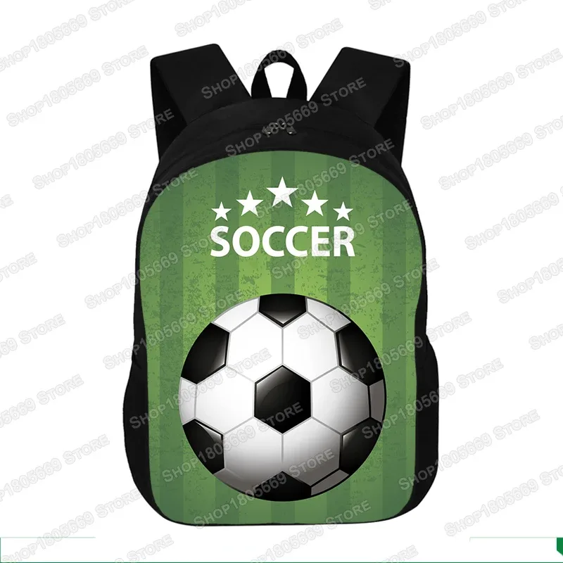 sac à dos imprimé football pour jeunes, cartable d'école, grande capacité, sacs de rangement, sac d'ordinateur, cadeau pour enfants, garçons et bol