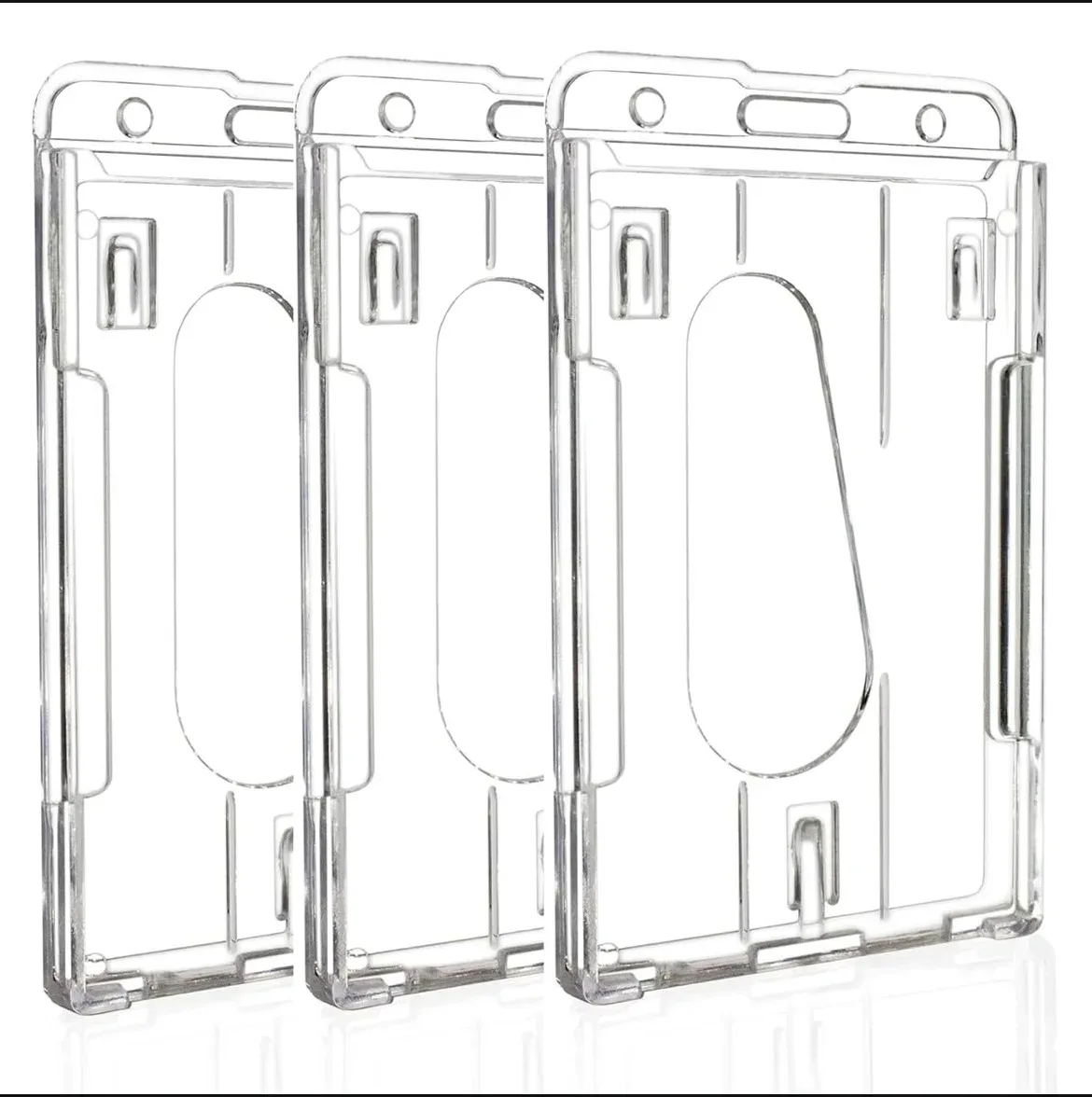 fentes pour cartes transparentes, porte-badge pour étiquette d'identification, avec bobine de badge, organisateur de rangement pour cartes, étui pour cartes de travail pour passe des employés