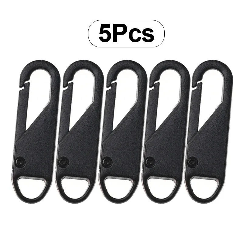 lot de 5 tirettes de fermeture éclair universelles en alliage métallique, remplaçables, pour sacs à bagages, outil de couture diy, kit de réparation
