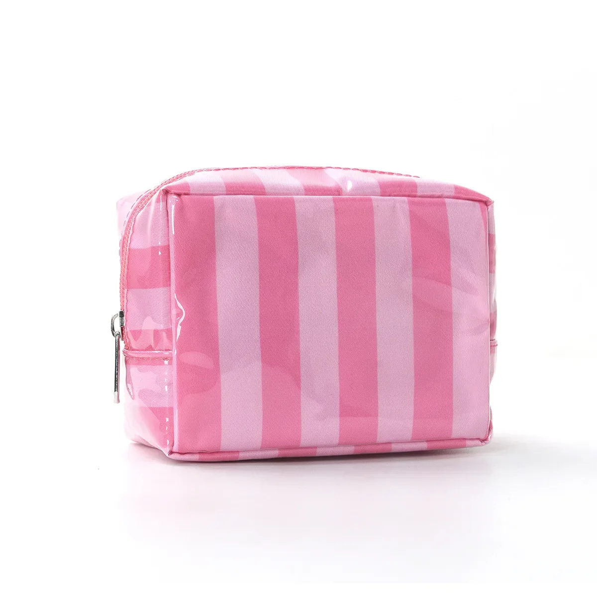 sac à cosmétiques rayé japonais et coréen avec fermeture éclair, trousse de toilette étanche pour voyage, petite trousse de maquillage mignonne