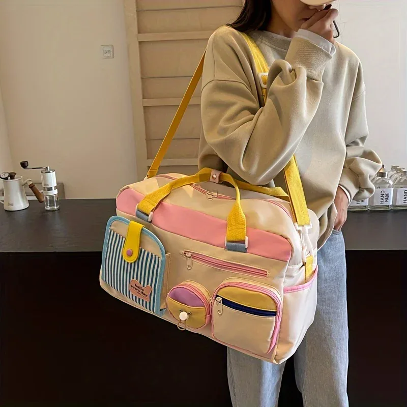 sac de voyage décontracté dopamine pour femmes, sac de sport léger, yoga, natation, fitness, court voyage d'affaires, bagage à main, nettoyage à sec