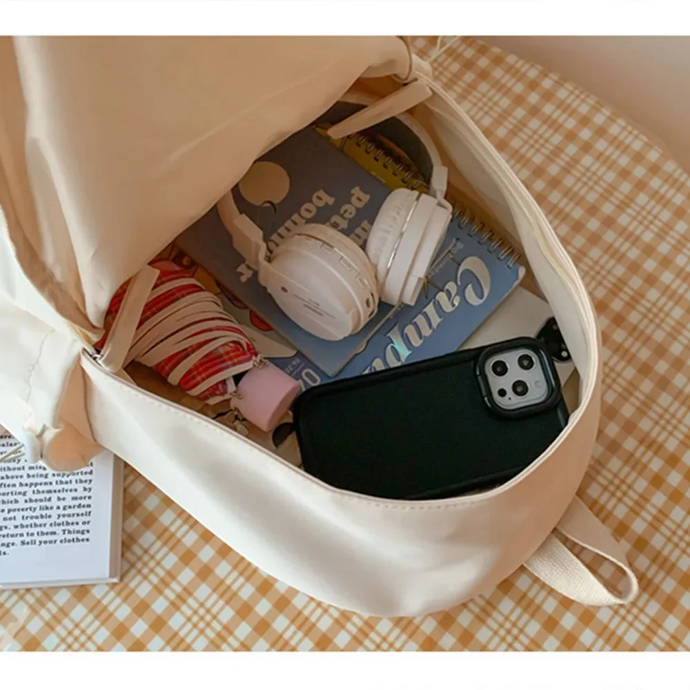 sac à dos polyvalent décontracté minimaliste rose pour étudiants, sac de voyage brodé, grande capacité, n'importe quel nom, style forêt