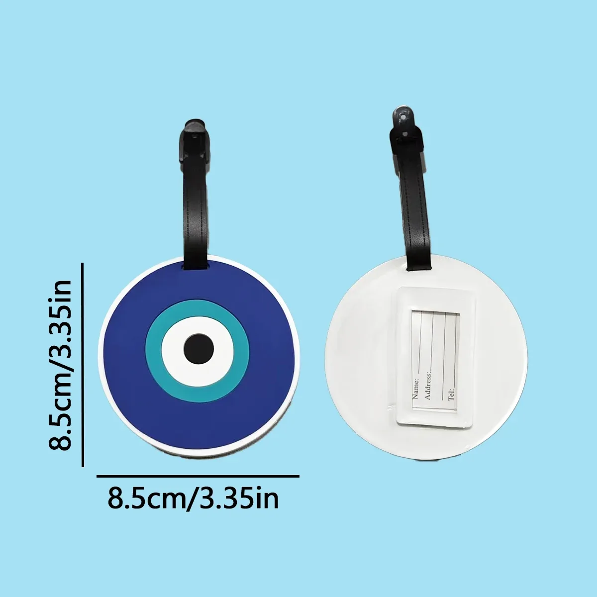étiquette de bagage créative à motif d'oeil de main de fatima, étiquette de bagage d'enregistrement d'aéroport, accessoire de voyage pour éviter la perte.-zmt