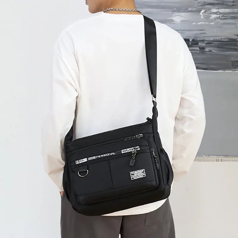 sac à bandoulière design oxford pour hommes, grande capacité, décontracté, poche multicouche, mode, simple épaule, sacoche de luxe