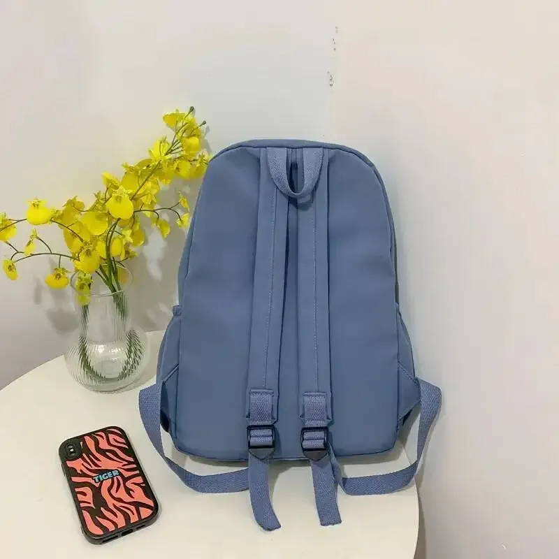 sac à dos simple de couleur unie, nouvelle mode, version coréenne, style ins pour collégiens et lycéens, 2025