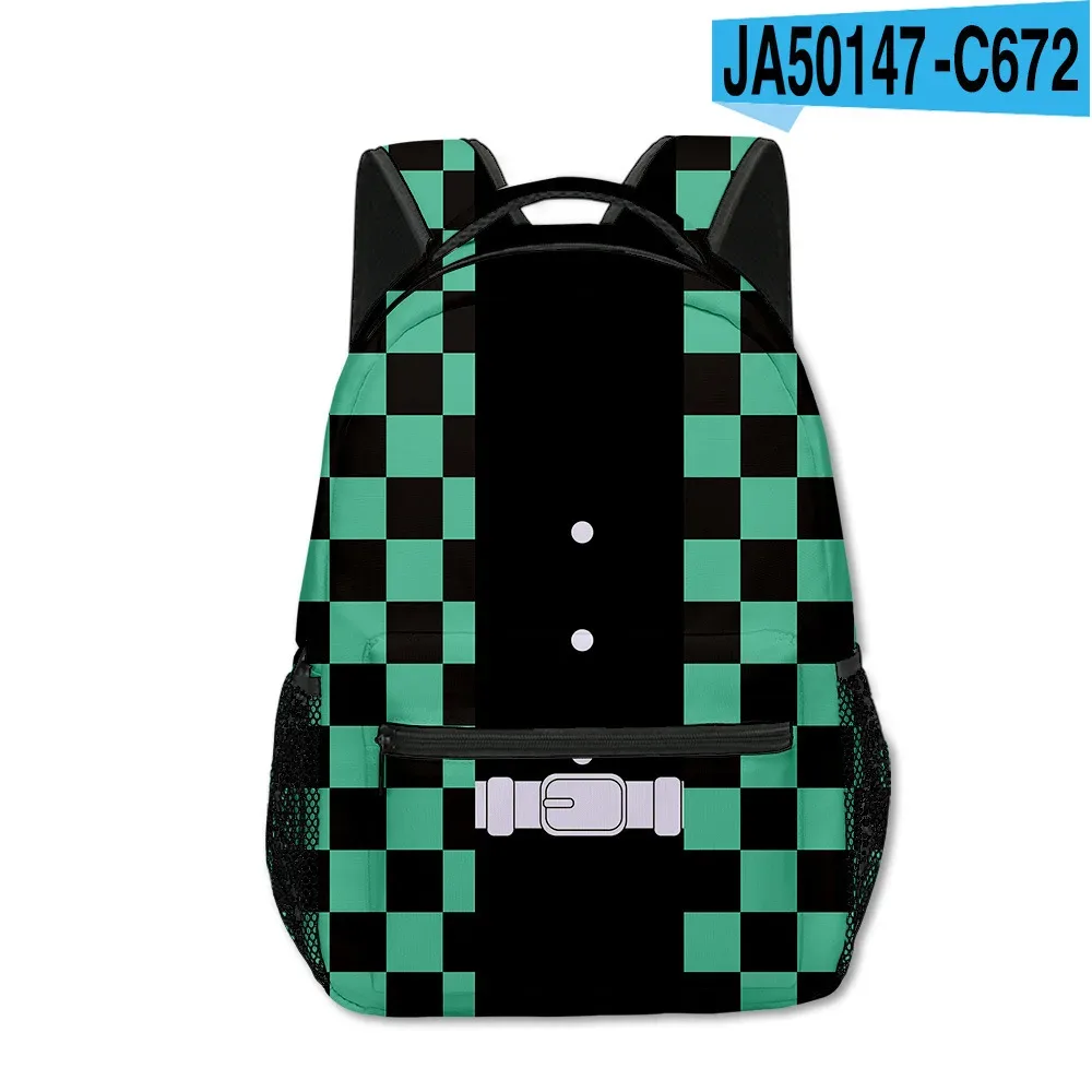 sac dos tissu oxford uni dessin animé géométrique multicouleurs triangles carreaux bandoulière arquée usage voyage