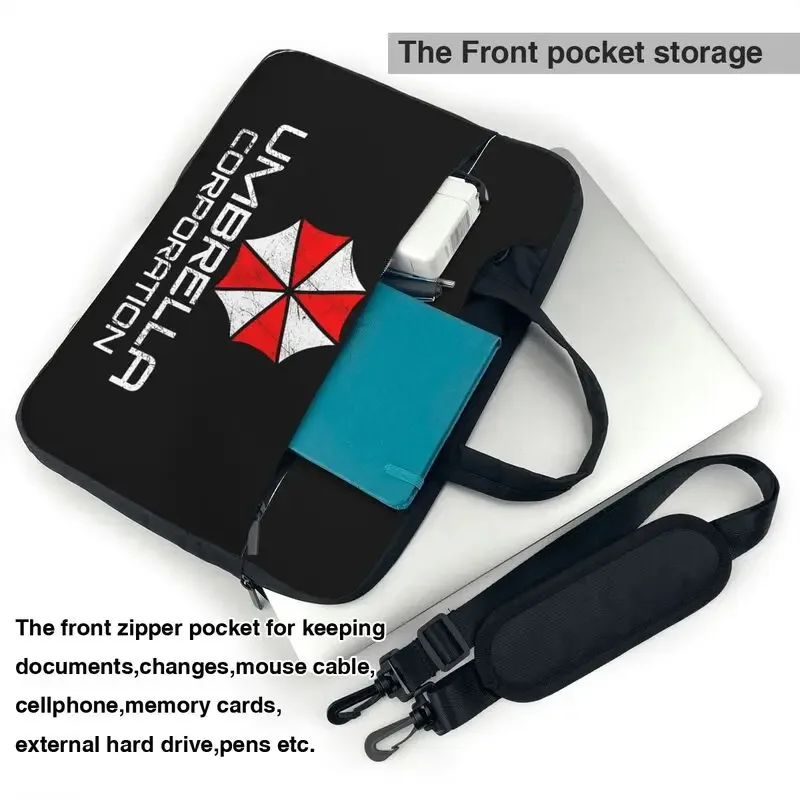 umbrella corporation sac à bandoulière pour ordinateur portable, étanche, housse pour ordinateur portable macbook netbook pc avec poignée, convient aux ordinateurs portables de 13/14/15,6 pouces