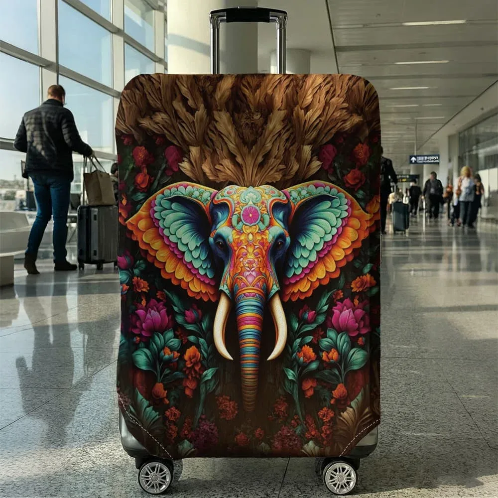 housse de protection pour bagages elephant flower, adaptée aux housses de 18 à 32 pouces, gants de protection pour poignée, accessoires de voyage