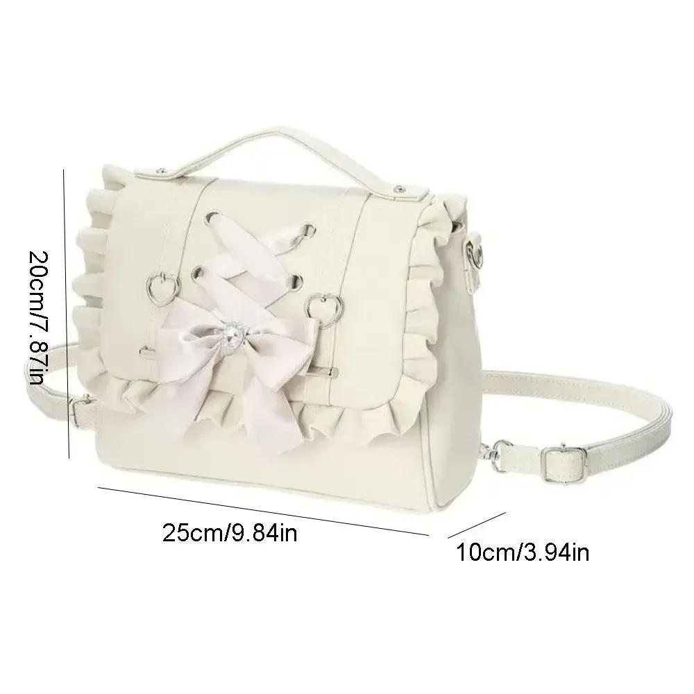 sac à dos portable avec nœud papillon, grande capacité, style ballet, sac à bandoulière, sac à main coréen, sac d'école, sac de voyage