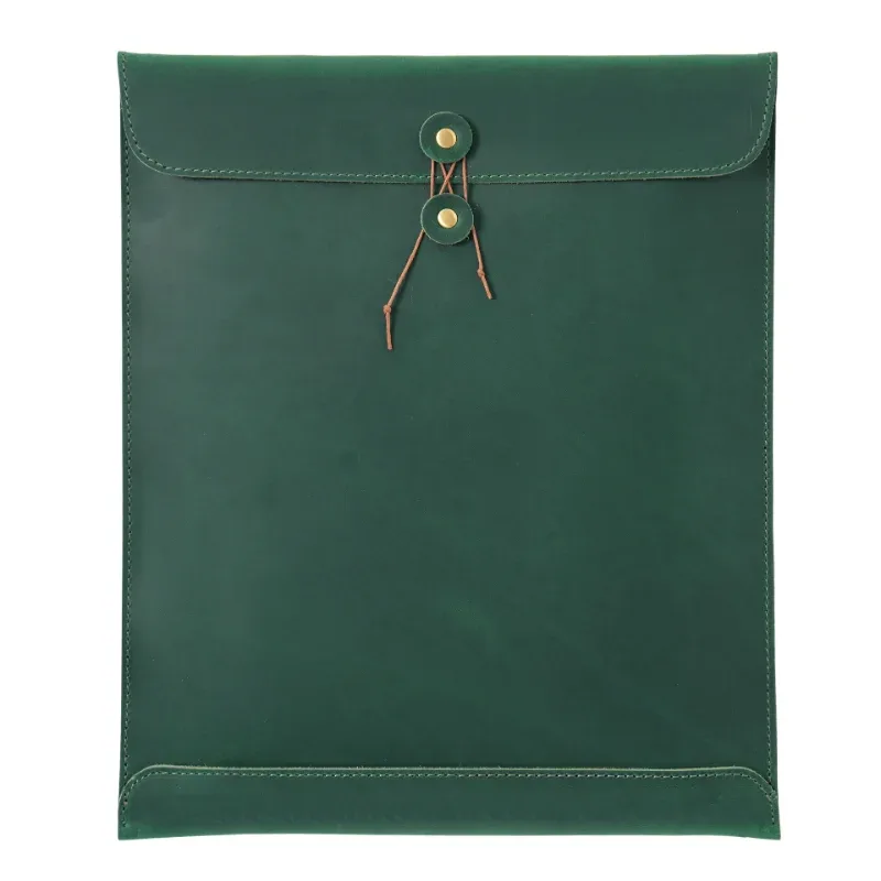 oem odm vintage crazy horse cuir a4 portefeuille sac taille véritable cuir de vachette padfolio sac en cuir fichier sac de rangement fichier poche