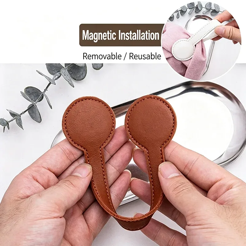 boucle magnétique cuir attache sac chapeau support bagages voyage marron doré rose puissant pratique transport