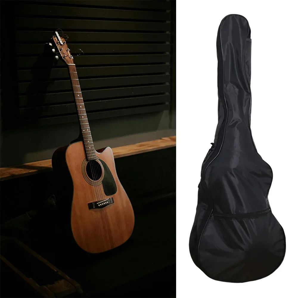 sac de guitare à bandoulière réglable épaisse, imperméable, en tissu oxford, sac à dos pour guitare, noir, avec fermeture éclair, sac à bandoulière unique, sacs pour instruments.