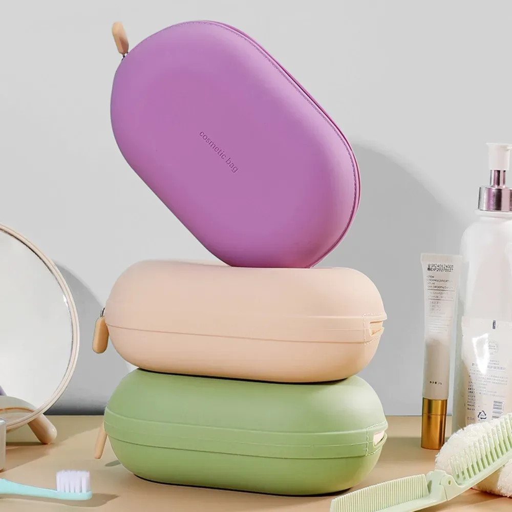 Sac de rangement pour cosmétiques en silicone de haute qualité, grande capacité, étanche, organiseur de maquillage, sac à main pour femmes