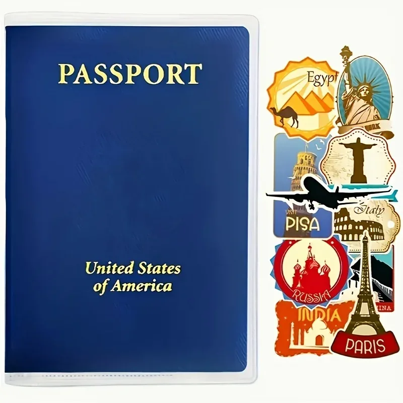2/4 porte-passeports transparents, plusieurs emplacements pour cartes, protection de documents durable et résistante aux rayures pour les voyages