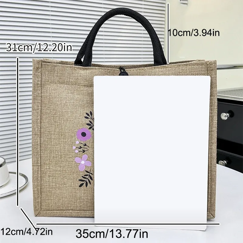 polarshe sac fourre-tout en toile personnalisé sac à main texturé en lin sac cadeau personnalisé pour femmes, mariage, plage, travail, voyages, usage quotidien
