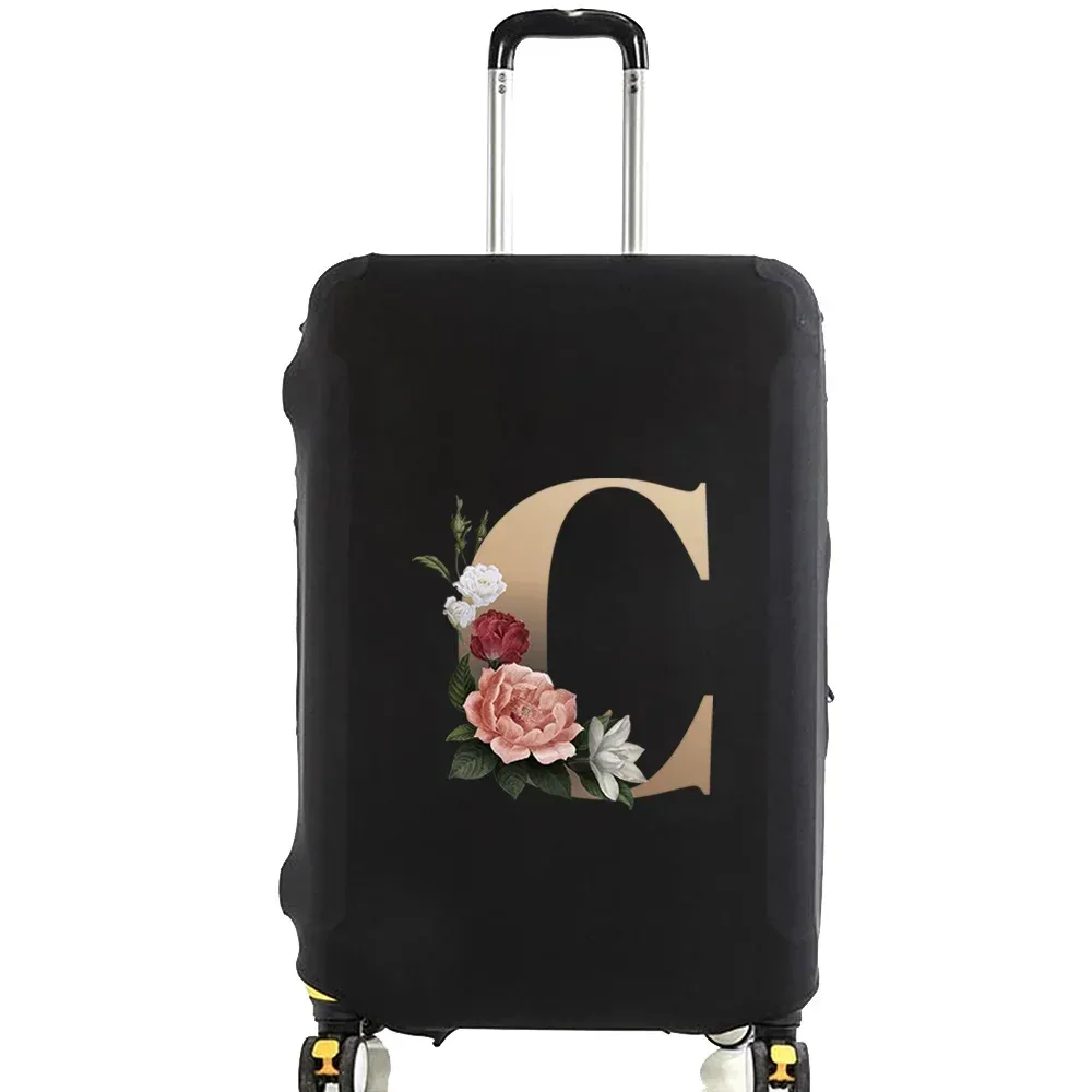 housse de protection pour valise de voyage, housse de protection élastique épaisse pour bagages de 18 à 28 pouces, étui de sac de voyage pour bagages, lettre dorée imprimée