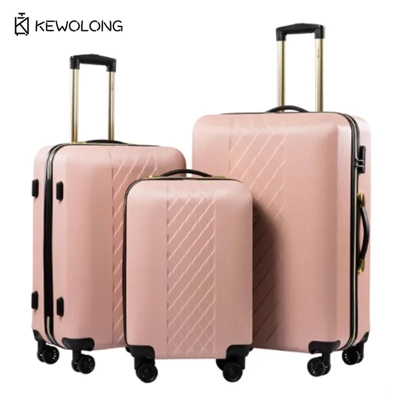 valise rigidite pc silencieuse serrure tsa motif géométrique diagonale forme rectangulaire couleur rose pâle usage voyage