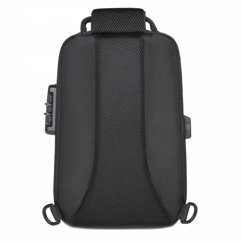 sacs de poitrine antivol à serrure à combinaison avec port de chargement usb, sac à bandoulière de mode pour hommes d'affaires, sac à bandoulière de rangement de voyage