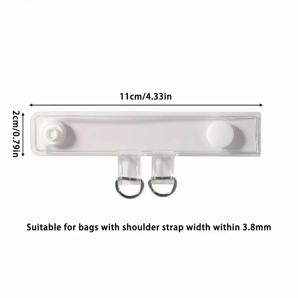 2 pièces nouvelle boucle d'extension de sangle de sac en pvc transparente, fermoir à pression pour sac à dos