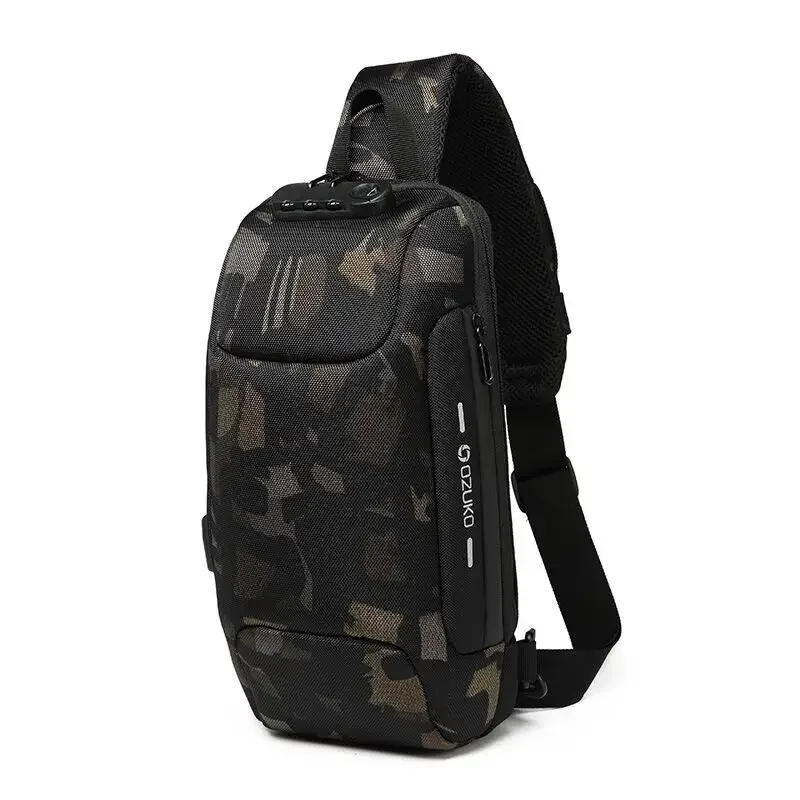 sac bandoulière antivol ozuko 2026 pour homme – sacoche de poitrine étanche pour courts trajets