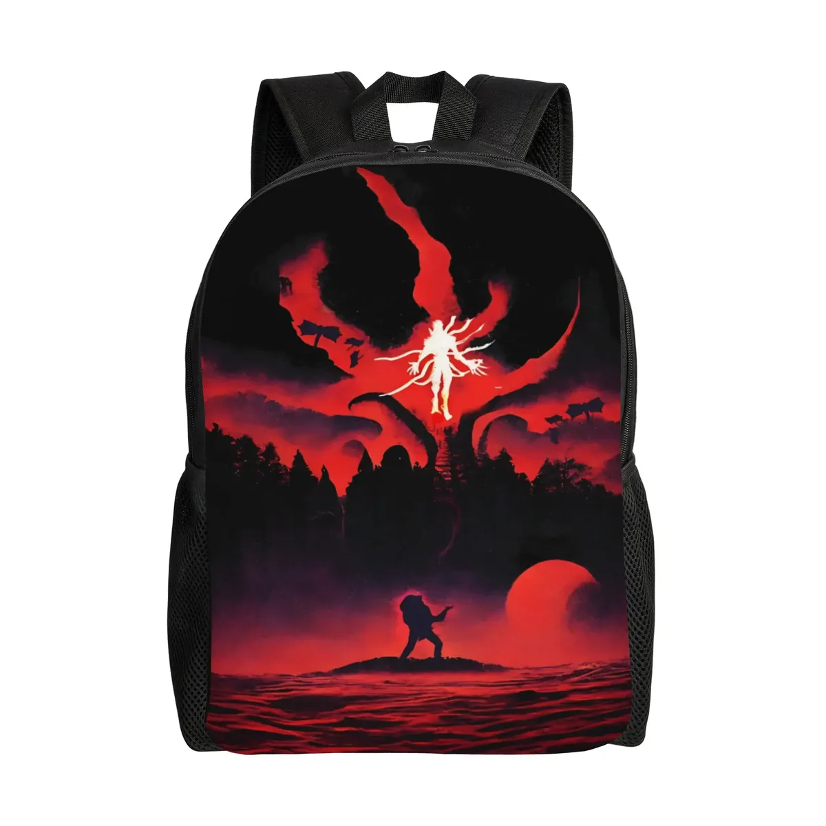 sac à dos demogorgon starry night style strangering, sacs à dos de randonnée pour femmes et hommes, sacs d'école esthétiques, sac à dos léger au design original