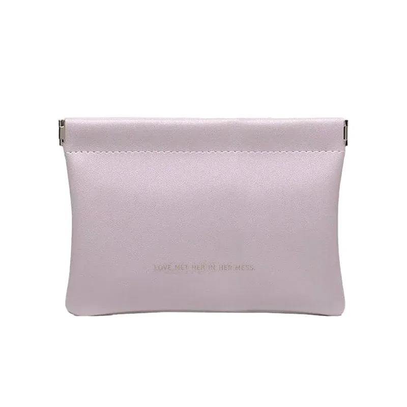 pochette de rangement mini imperméable en pu avec fermeture automatique, étui à rouge à lèvres et poudre, sac de transport pour écouteurs, organiseur cosmétique portable